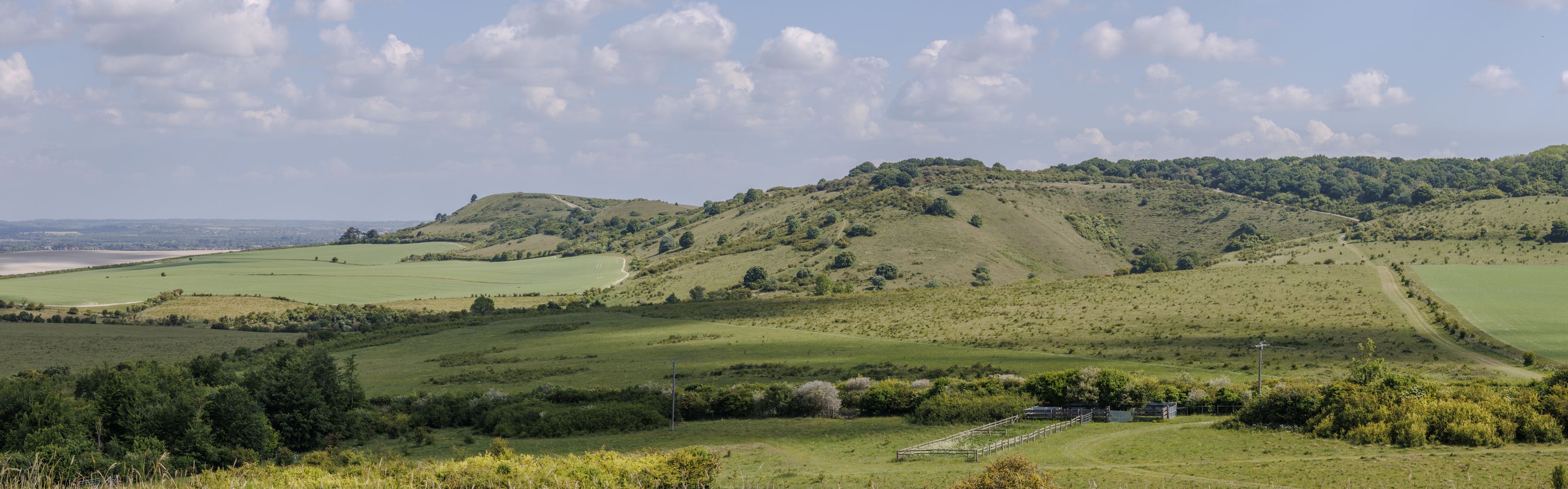 A view from Pitstone Hill looking towards Steps Hill, and Ivinghoe Beacon to the left in the distance.